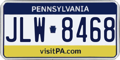PA license plate JLW8468