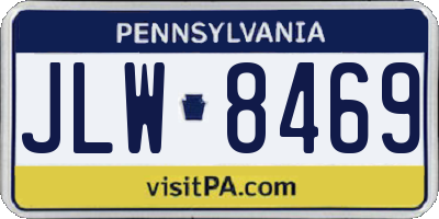 PA license plate JLW8469