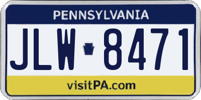 PA license plate JLW8471