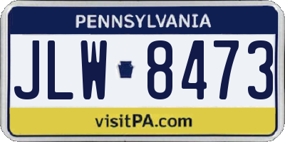 PA license plate JLW8473