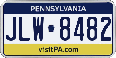PA license plate JLW8482
