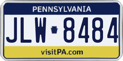 PA license plate JLW8484