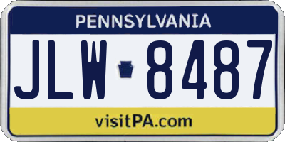 PA license plate JLW8487