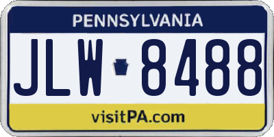 PA license plate JLW8488