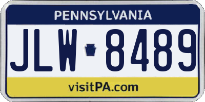 PA license plate JLW8489