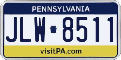 PA license plate JLW8511