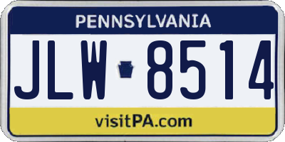 PA license plate JLW8514