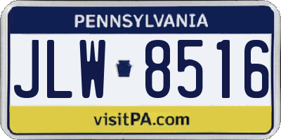 PA license plate JLW8516