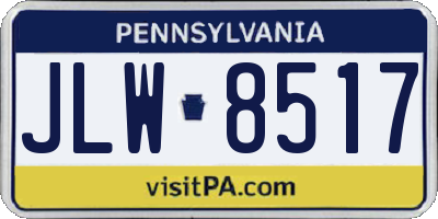 PA license plate JLW8517
