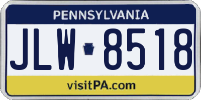PA license plate JLW8518