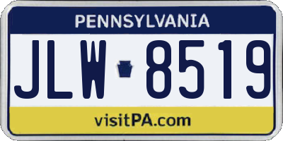 PA license plate JLW8519