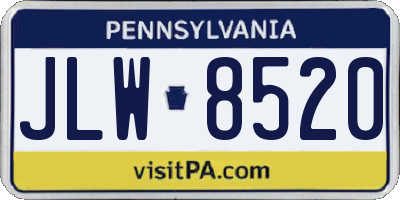 PA license plate JLW8520
