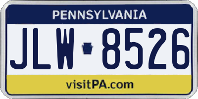 PA license plate JLW8526