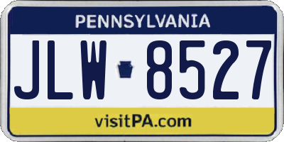 PA license plate JLW8527