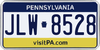 PA license plate JLW8528