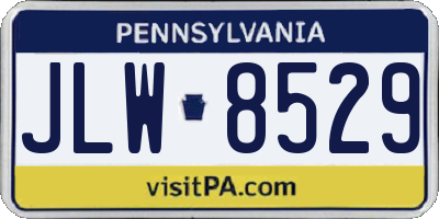 PA license plate JLW8529