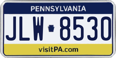 PA license plate JLW8530