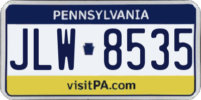 PA license plate JLW8535
