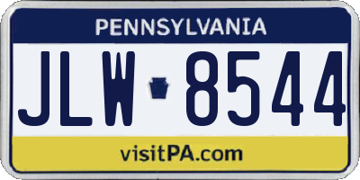 PA license plate JLW8544