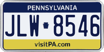 PA license plate JLW8546