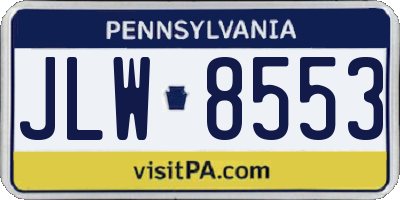 PA license plate JLW8553