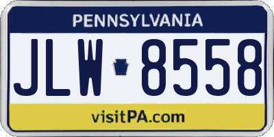 PA license plate JLW8558