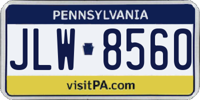 PA license plate JLW8560
