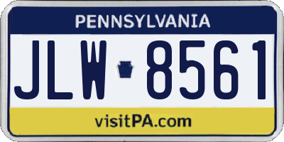 PA license plate JLW8561