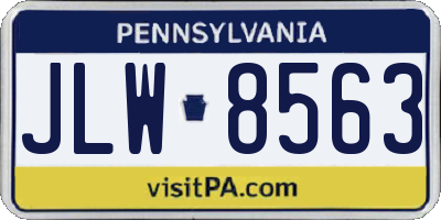 PA license plate JLW8563