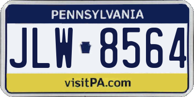PA license plate JLW8564