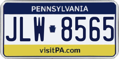 PA license plate JLW8565