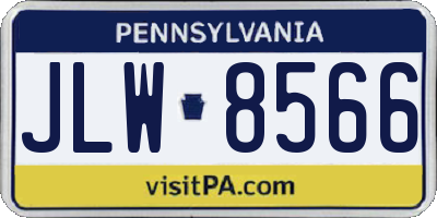 PA license plate JLW8566
