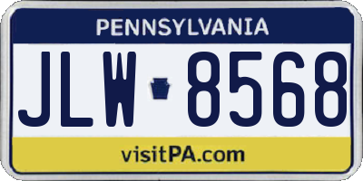 PA license plate JLW8568
