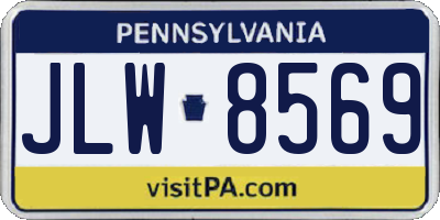 PA license plate JLW8569