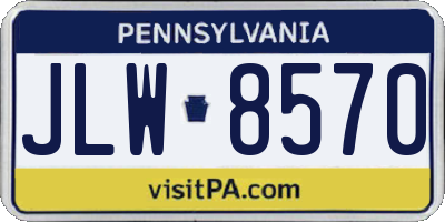 PA license plate JLW8570
