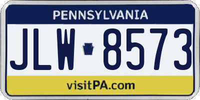 PA license plate JLW8573