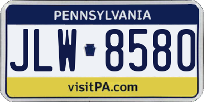 PA license plate JLW8580