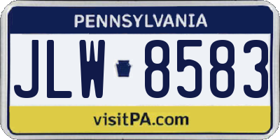 PA license plate JLW8583