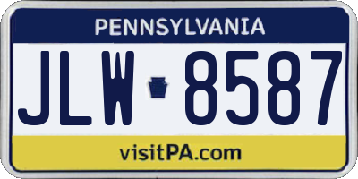 PA license plate JLW8587