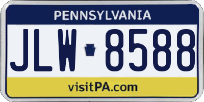 PA license plate JLW8588