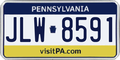 PA license plate JLW8591
