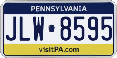 PA license plate JLW8595