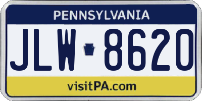 PA license plate JLW8620