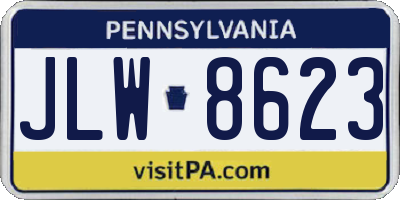 PA license plate JLW8623