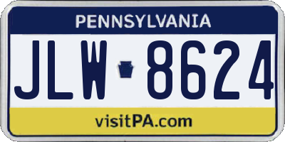 PA license plate JLW8624