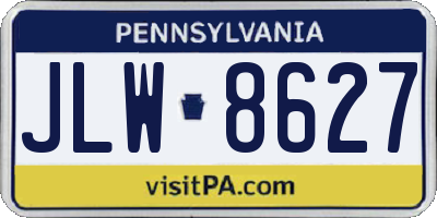 PA license plate JLW8627