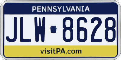 PA license plate JLW8628