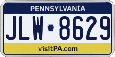 PA license plate JLW8629