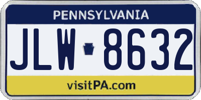 PA license plate JLW8632
