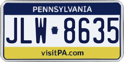 PA license plate JLW8635